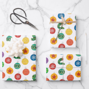Feuille De Papier Cadeau Eric Carle Caterpillar Motif de Noël