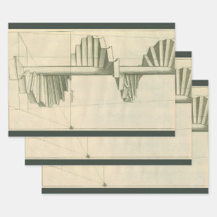 Feuille De Papier Cadeau Escalier architectural vintage, escalier en colima