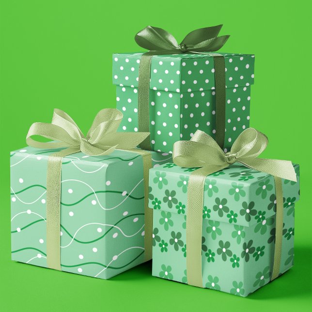 Feuille De Papier Cadeau Esmeralda St. Patrick's day Sweet Green set de 3 (Esmeralda St. Patrick's day Sweet Green set of 3 Wrapping Paper Sheets)