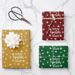 Feuille De Papier Cadeau ESPRITS DE Noël BRILLANTS Fairy Lights