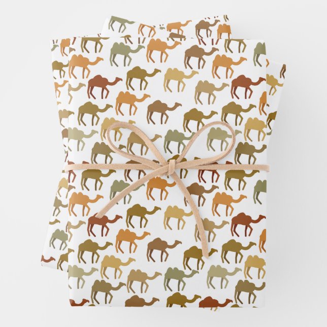 Feuille De Papier Cadeau Esthétique Moderne Terre Camel Animal Motif (En situation)
