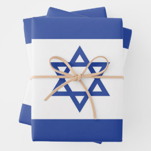 Feuille De Papier Cadeau Etat d'Israël Drapeau, Étoile de David Juifs