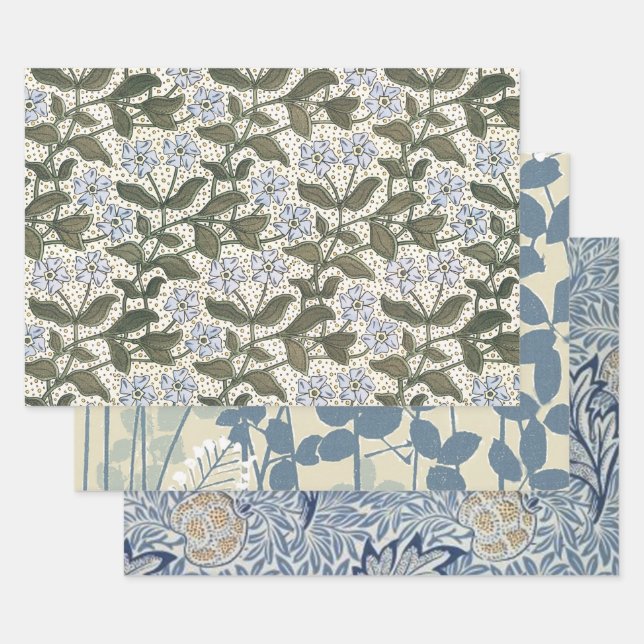 Feuille De Papier Cadeau Été Périwinkel Fleur Plutôt Élégant Floral (Lot)