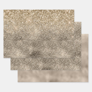 Feuille De Papier Cadeau Étincelle de Parties scintillant or Empreinte de l