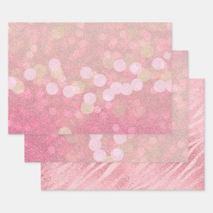 Feuille De Papier Cadeau Étincelle rose
