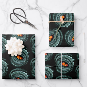 Feuille De Papier Cadeau Étiquettes Cadeau Œil de Prédateur Reptile Primiti