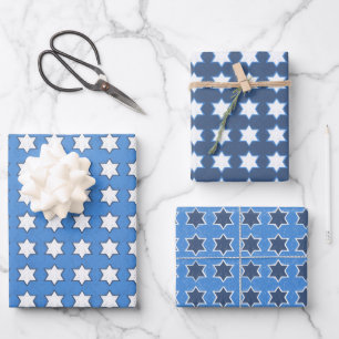 Feuille De Papier Cadeau Etoile tirée à la main de David Hanoukka Set