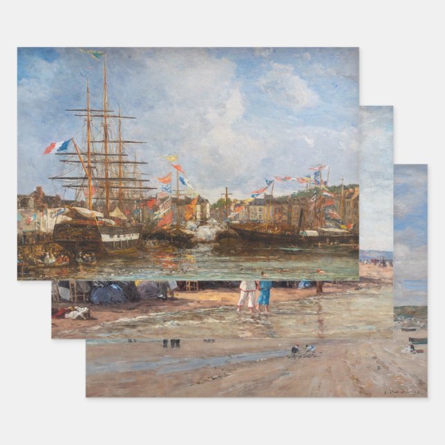 Feuille De Papier Cadeau Eugene Boudin - Sélection de chefs-d'oeuvre (Lot)