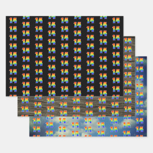 Feuille De Papier Cadeau Événement amusant, coloré, motif spectre arc-en-ci