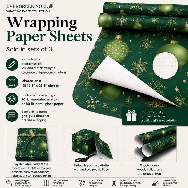 Feuille De Papier Cadeau Evergreen Noel (Créateur téléchargé)