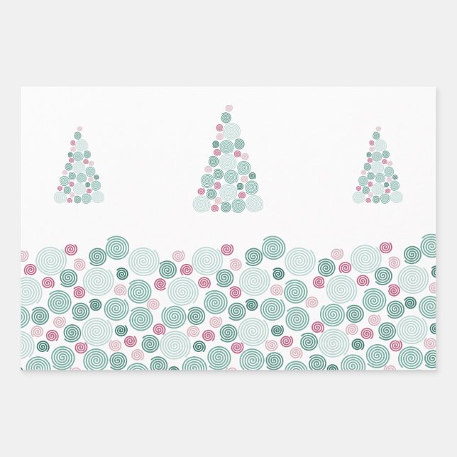 Feuille De Papier Cadeau Evergreen Swirl (Pattern) (Devant 3)