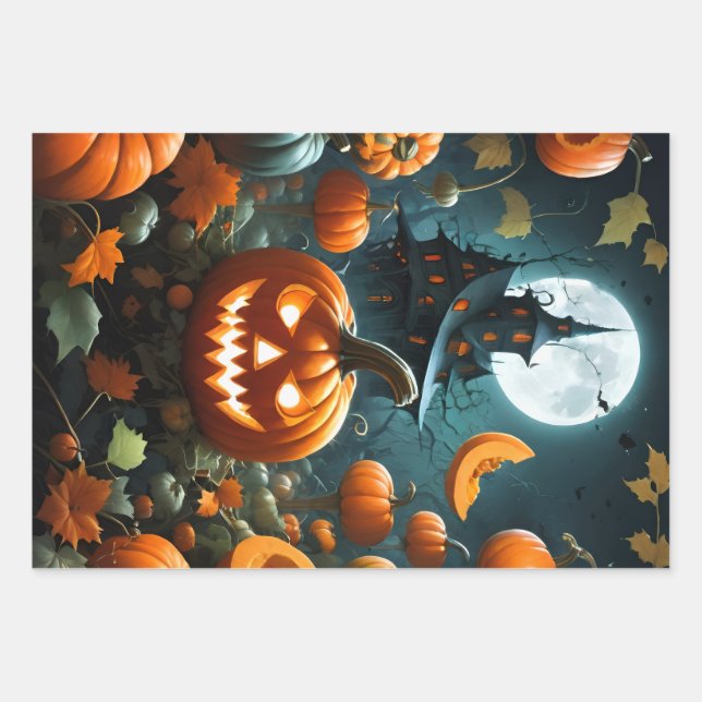 Feuille De Papier Cadeau Evil pumpkin (Devant)