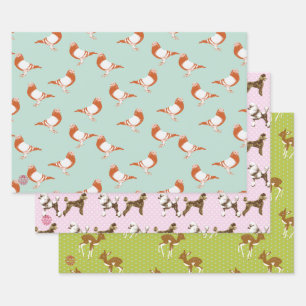 Feuille De Papier Cadeau extravagants, bambi et motifs de poulette