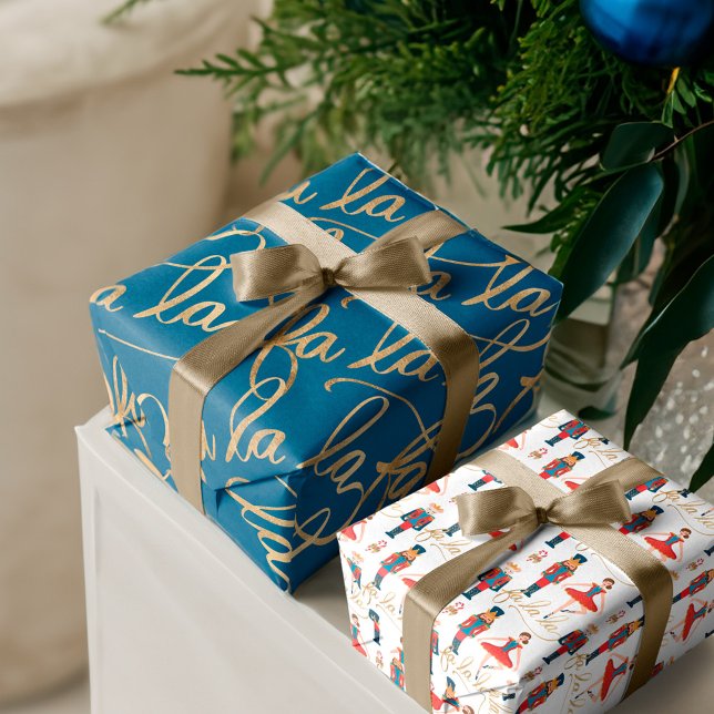 Feuille De Papier Cadeau Fa La La Christmas Nutcracker Caractères (Fa La La Christmas Nutcracker Characters Wrapping Paper Sheets)