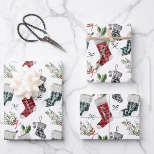 Feuille De Papier Cadeau Faire-part de grossesse aquarelle famille bas