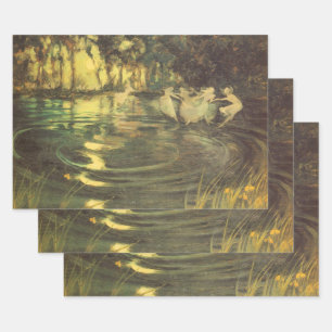 Feuille De Papier Cadeau Fairies Whirl par Arthur Black, Vintage Fairy Danc