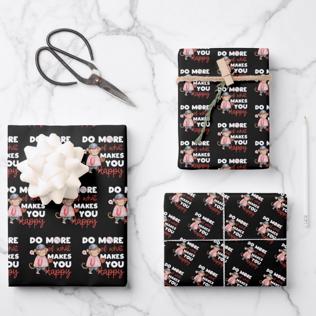 Feuille De Papier Cadeau Faites plus de ce qui vous rend heureux - Baseball (Recto)
