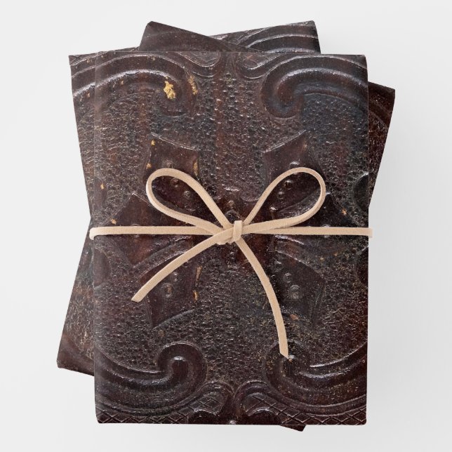 Feuille De Papier Cadeau Falln Ancient Leather Book (En situation)
