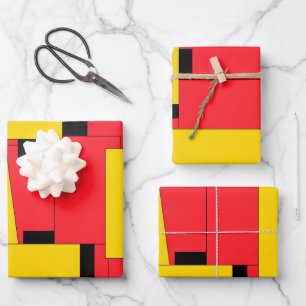 Feuille De Papier Cadeau Fantastique brillant Art moderne géométrique