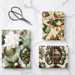 Feuille De Papier Cadeau Fantastique Noël victorien