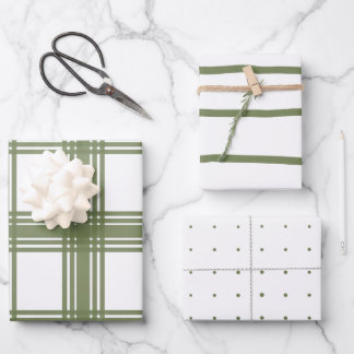 Feuille De Papier Cadeau Farmhouse Modern Soft Green Noël