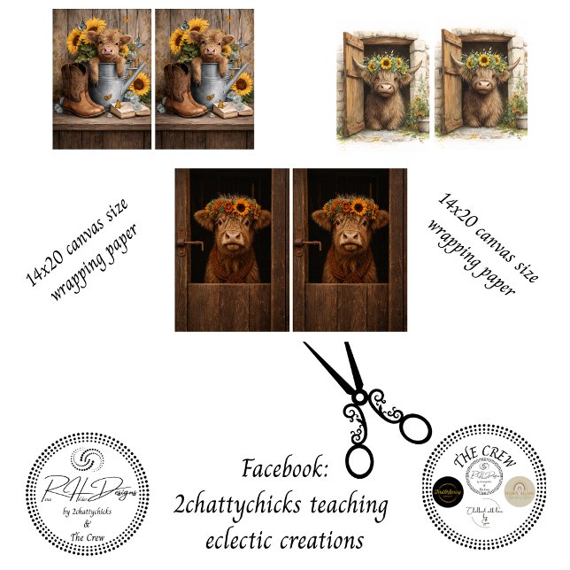 Feuille De Papier Cadeau Farmhouse Rustic Barn Decoupage  (Créateur téléchargé)