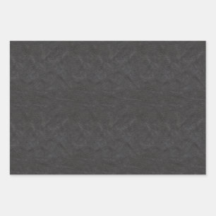 Feuille De Papier Cadeau Faux Black Leather