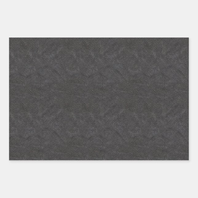 Feuille De Papier Cadeau Faux Black Leather (Devant)