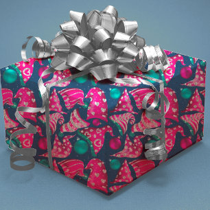 Feuille De Papier Cadeau Faux parties scintillant rose de luxe nomes casque