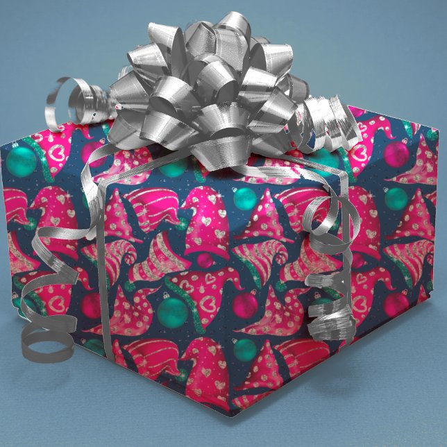 Feuille De Papier Cadeau Faux parties scintillant rose de luxe nomes casque (Créateur téléchargé)