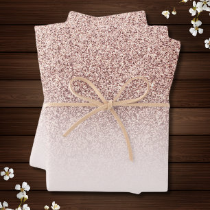 Feuille De Papier Cadeau Faux Parties scintillant Rose or tendance Elegant