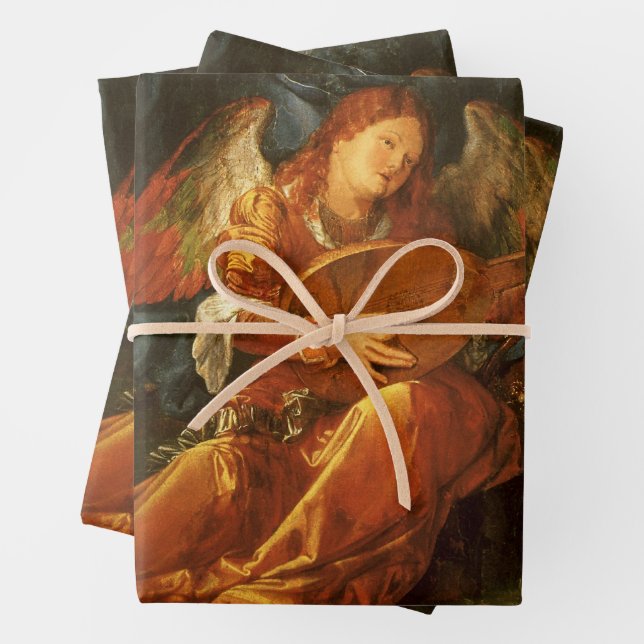 Feuille De Papier Cadeau Feast of the Rose Garlands Angel by Albrecht Durer (En situation)