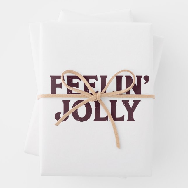 Feuille De Papier Cadeau Feelin' Jolly Funny Christmas Spirit (En situation)