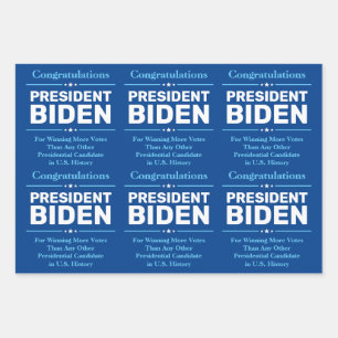 Feuille De Papier Cadeau Félicitations au Président Biden le candidat le pl