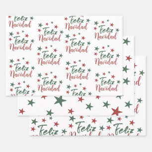 Feuille De Papier Cadeau Feliz Navidad