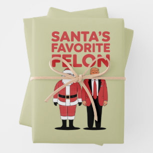 Feuille De Papier Cadeau Felon Trump favori de père Noël, républicain de No
