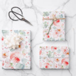 Feuille De Papier Cadeau Féminin Rose et Blanc Fleurs Aquarelle<br><div class="desc">Beaux,  élégants fleurs roses douces et feuilles de sauge papier d'emballage. Un choix parfait pour l'anniversaire d'une fille ou d'une femme,  pour des cadeaux de remerciement pour une baby shower,  un baptême,  et toute autre occasion romantique... </div>