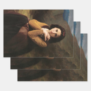 Feuille De Papier Cadeau Femme Mignonne de Jeune Femme par Bouguereau