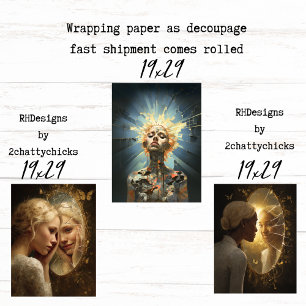 Feuille De Papier Cadeau Femmes Brisées Mais Reconstituées Découpage Emball