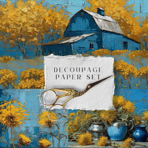 Feuille De Papier Cadeau Ferme Floral Rustique Vintage Texture Decoupage