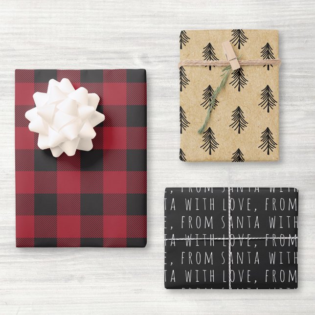Feuille De Papier Cadeau Ferme Red Buffalo Check Noël (Créateur téléchargé)