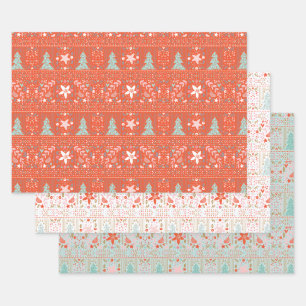 Feuille De Papier Cadeau Festif Pretty Christmas