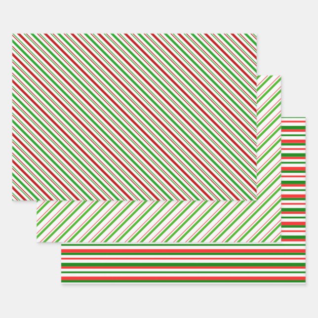 Feuille De Papier Cadeau Festif rouge, blanc, vert Motif style Noël (Lot)
