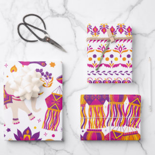 Feuille De Papier Cadeau Festival des lumières de Diwali