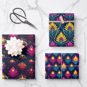 Feuille De Papier Cadeau Festival des lumières de Diwali
