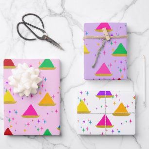 Feuille De Papier Cadeau Festival Happy Holi Hindu moderne Motif de couleur