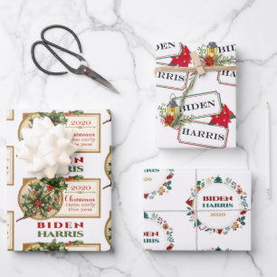 Feuille De Papier Cadeau Festive Biden Harris 2020 Noël
