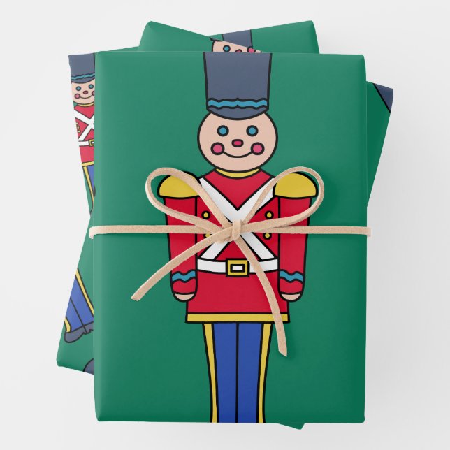 Feuille De Papier Cadeau Festive Christmas Toy Soldiers Wrapping Paper (En situation)