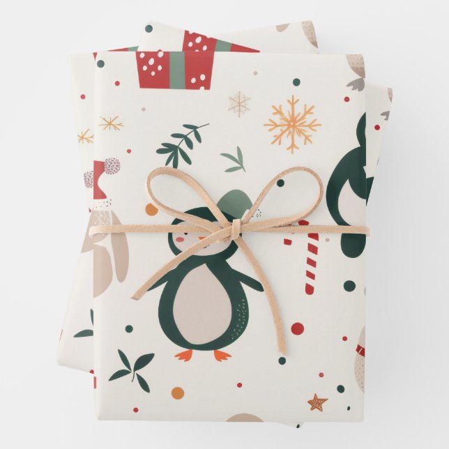 Feuille De Papier Cadeau Festive Friends (En situation)