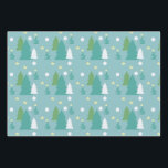 Feuille De Papier Cadeau Festive Green & Blue Christmas Trees<br><div class="desc">Décorez pour les vacances avec ce set cadeau festif. Le design de la feuille un présente des arbres de Noël en vert, bleu et blanc avec des étoiles jaunes. La deuxième feuille comporte des bandes horizontales de vert, bleu, jaune et blanc. La dernière feuille présente les mêmes couleurs dans un...</div>